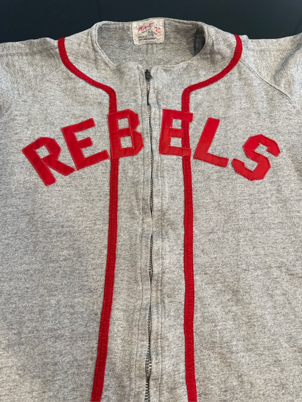 Vintage 1950's/1960's Coane Philadelphia Rebels Baseball Jersey with Talon Zip